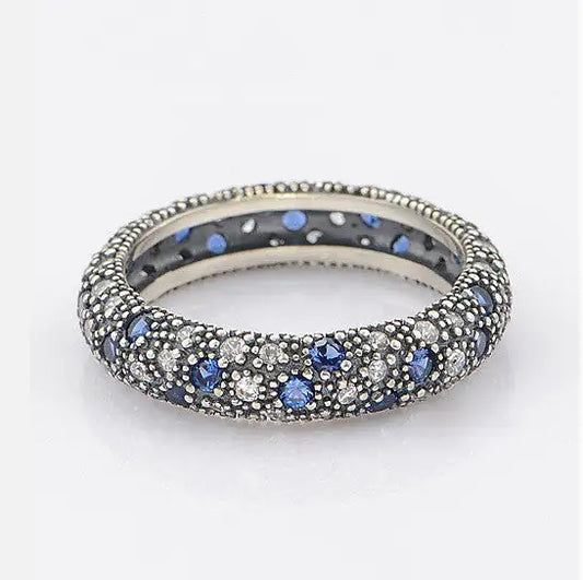 Starry Night Ring With Sapphire Crystals - 10 - ring