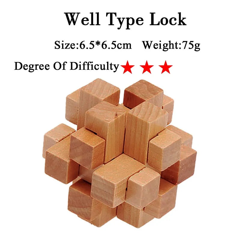 3D Wooden Brain Teaser Game - Kia Day Design