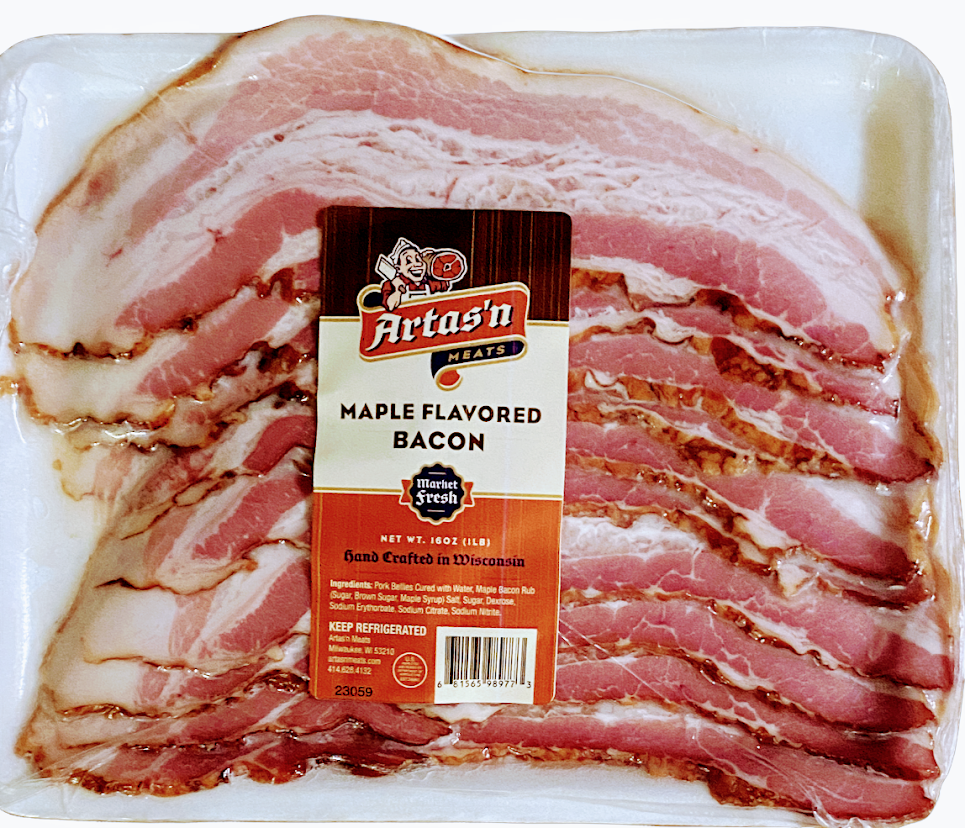 Maple Slab Bacon Sliced- Artas'n Meats- {{Product type}}