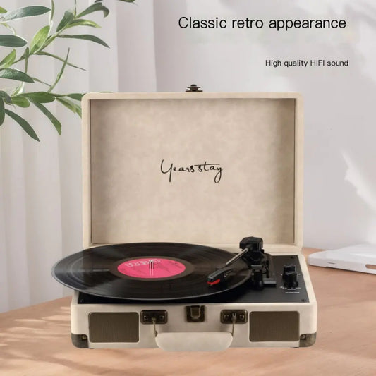 Portable Bluetooth Record Player with Vintage Case - Kia Day Design