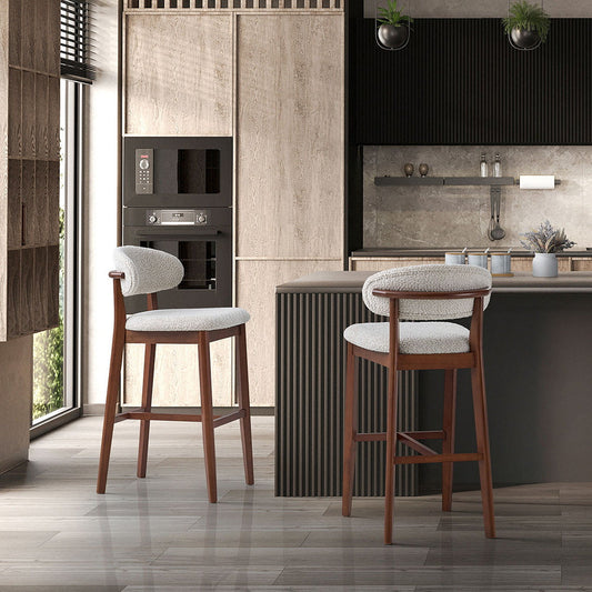 ACTU Solid Wood, Mid-Century Modern Bar Stools Set of 2 - - Bar Stool