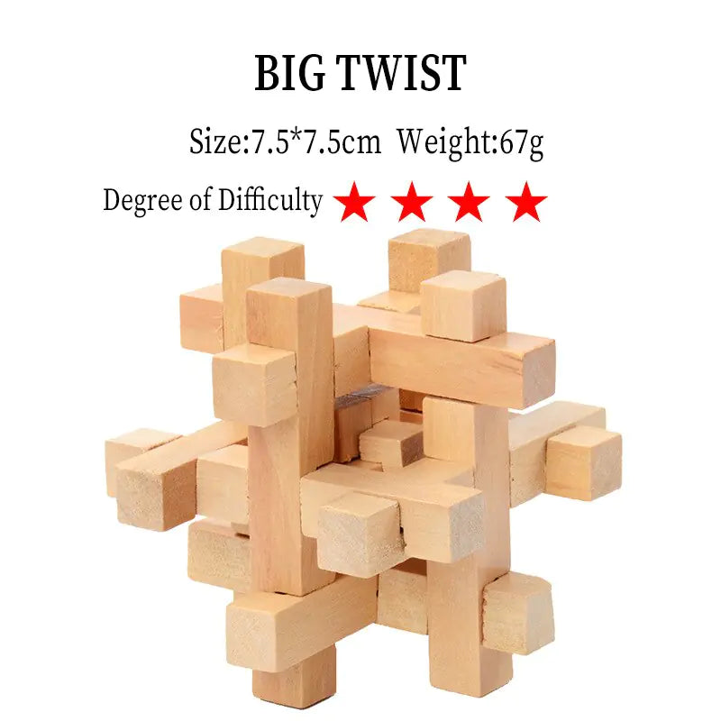 3D Wooden Brain Teaser Game - Kia Day Design
