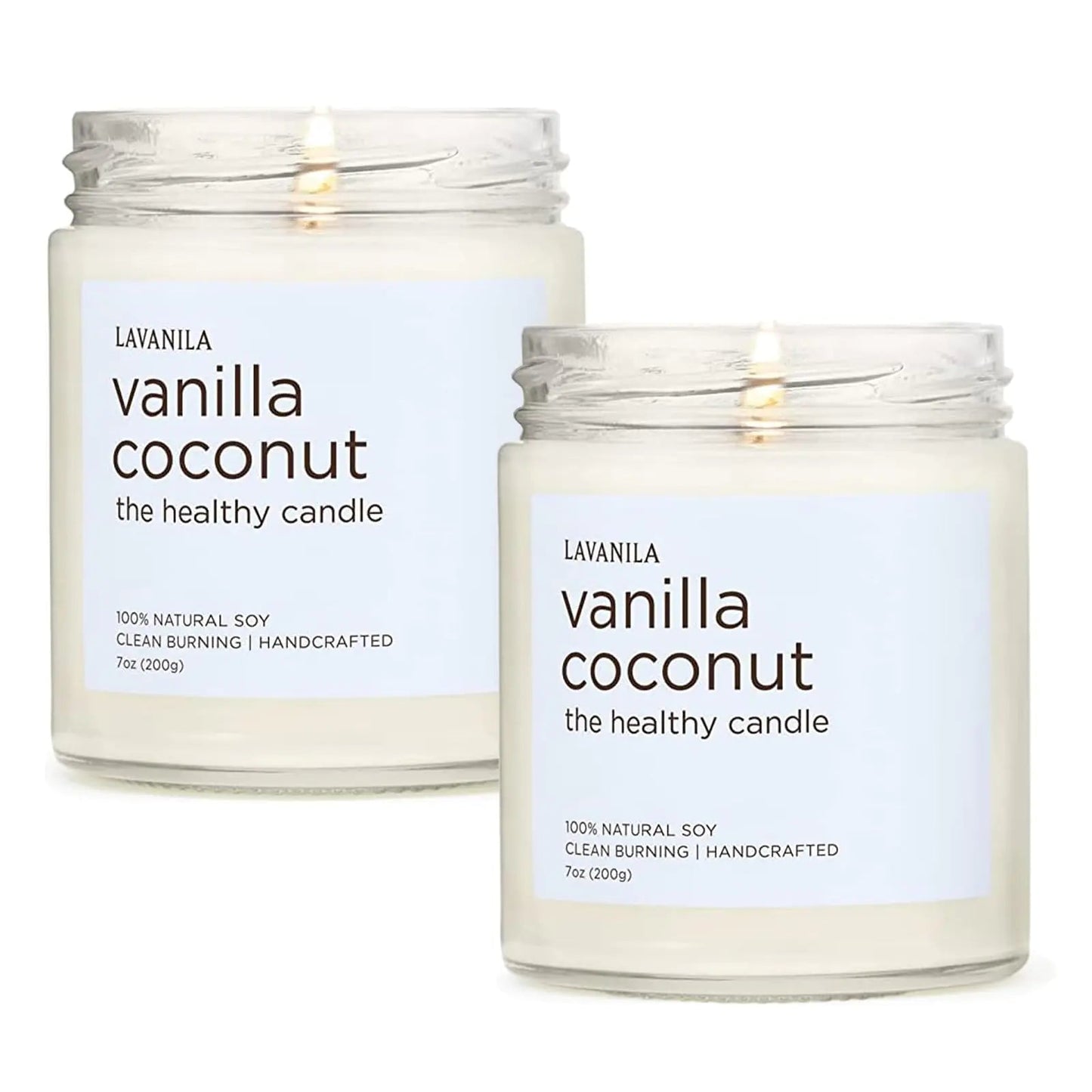 2-Pack Lavanila Vanilla Coconut Scented Natural Soy Candles - - candles