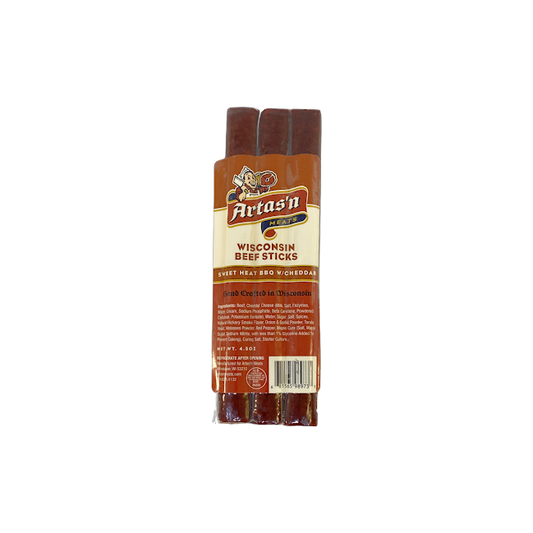 Wisconsin Beef Stick Sweet Heat BBQ/w Cheddar - -