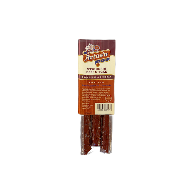 Wisconsin Beef Stick Cranberry & Cheddar- Artas'n Meats- {{Product type}}