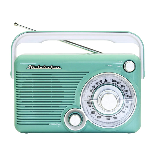 Teal Studebaker Portable AM/FM Radio - Kia Day Design