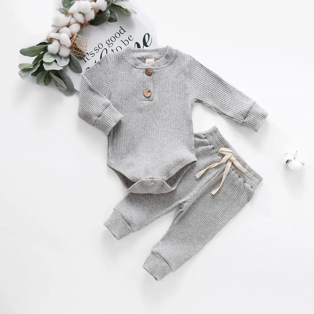 Babies Knit Long Sleeve Romper and Pants - Kia Day Design