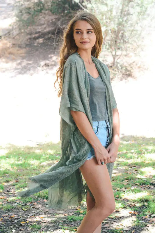 Woven Long Tribal Kimono Kia Day Design