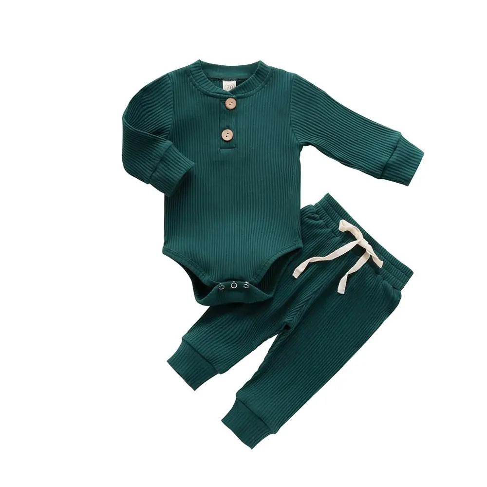 Babies Knit Long Sleeve Romper and Pants - Kia Day Design