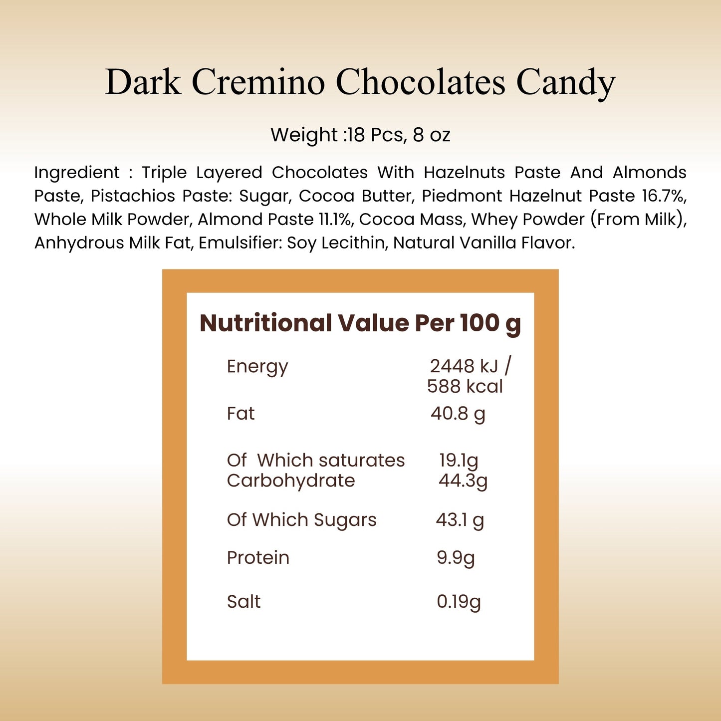 Andy Anand Italian Cremino Chocolate Assortment, 18 pc, 8 oz – Gluten-Free, 60% Cocoa Butter, Authentic Italian, Birthday & Holiday Gift Box - - Food & Beverages > Desserts & Sweets > Chocolate