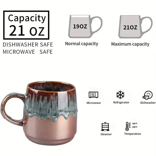 Large 21 Oz Ceramic Coffee Mug - Kia Day Design