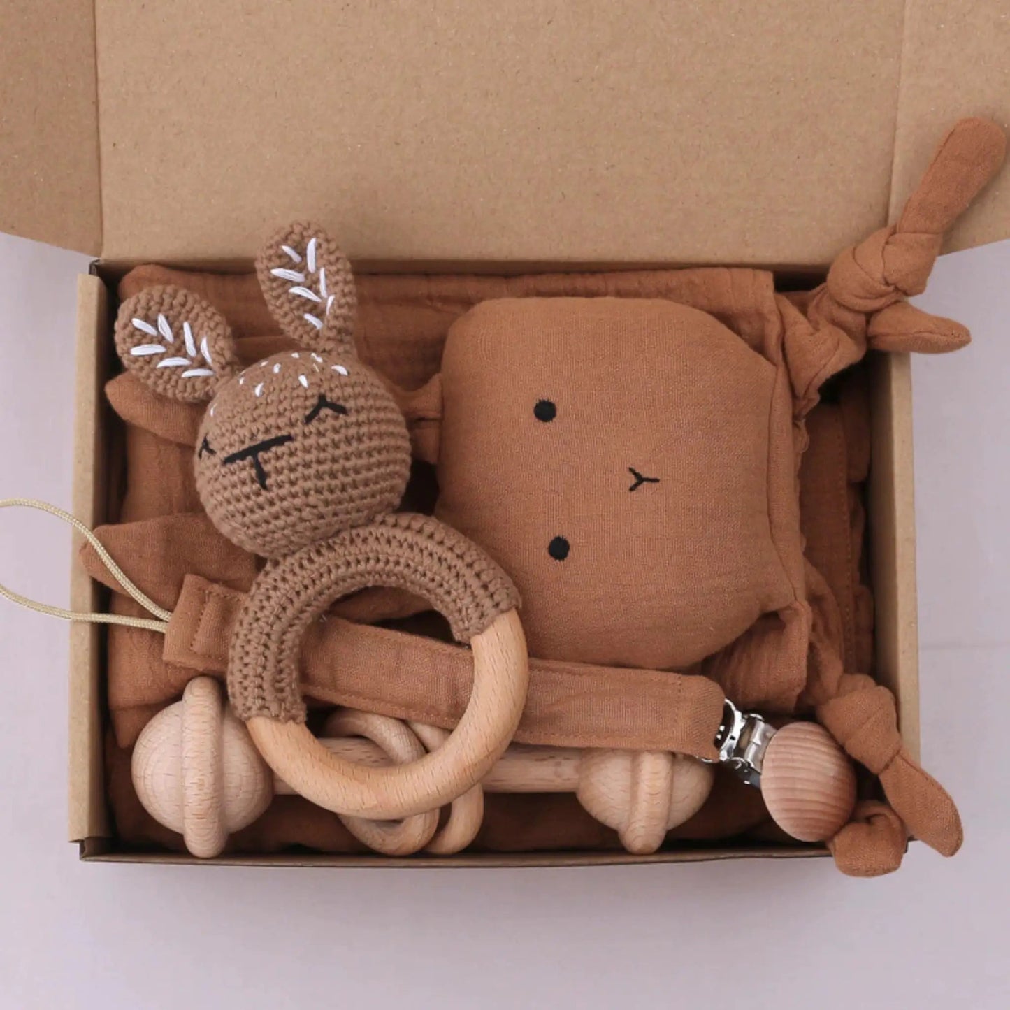 Facecloth Pacifier Chain Clip Set Kia Day Design