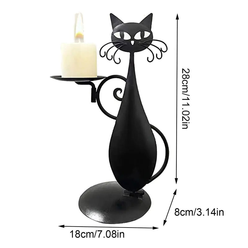Black Cat Candle Holder Kia Day Design