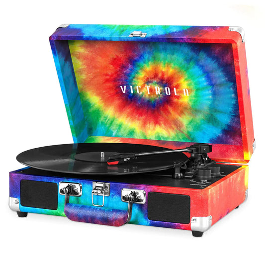Victrola Vintage Tie Dye 3-Speed Bluetooth Portable Suitcase Record Player - Kia Day Design