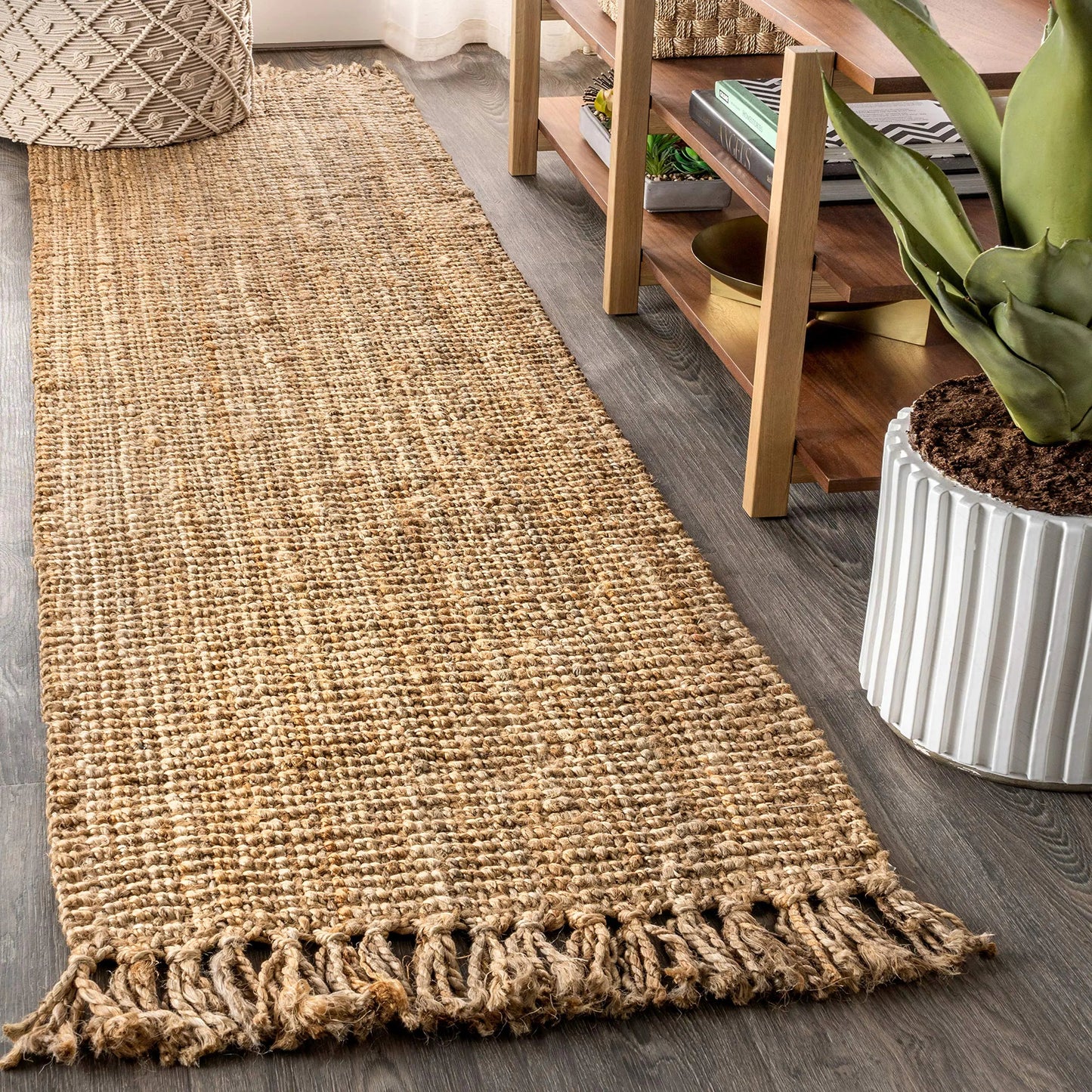 Hand Woven Jute Runner with Fringe - Kia Day Design