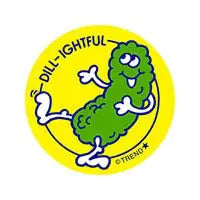 Authentic 1980s Dill-ightful/Dill Pickle Scented Scratch n Sniff Retro Stickers - - Sticker