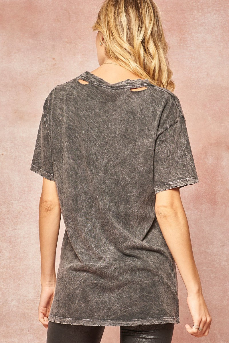 A Mineral Washed Graphic T-shirt - - T-SHIRT