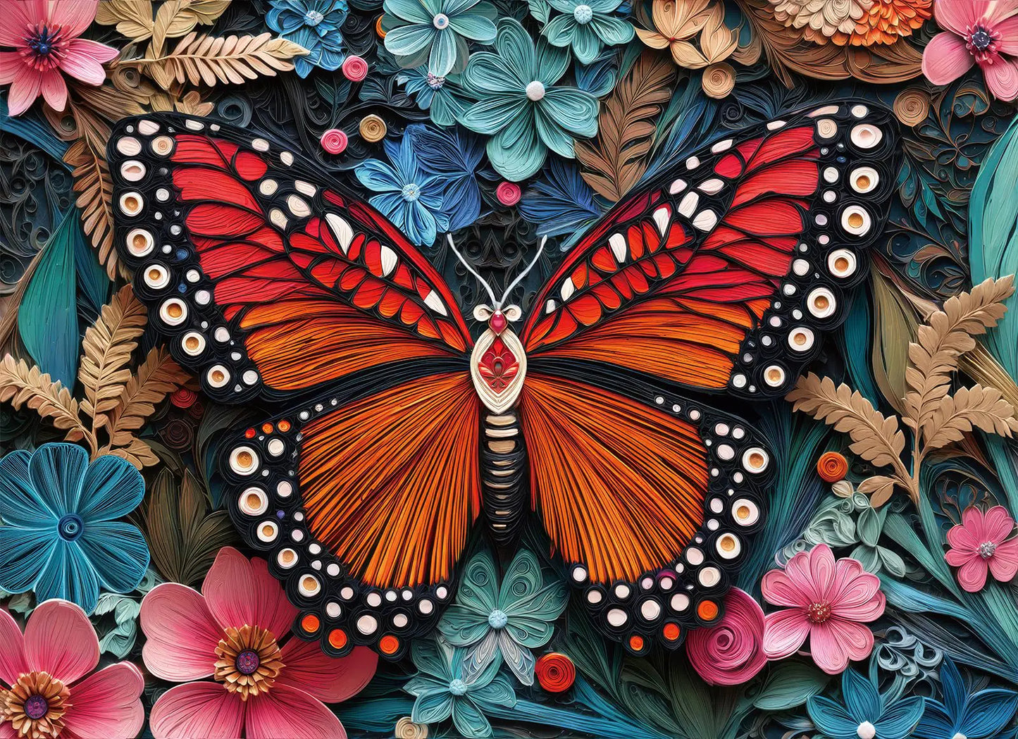 Naturelish Butterfly Puzzle Jigsaw Puzzles for Adults 1000 Pieces Brain Challenging Shaped Puzzle for Game Night Family Friends Puzzle Size is 26.6 x 19.2 Paper Cutting Art