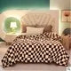 Checkerboard Plaid Blanket Fleece Kia Day Design