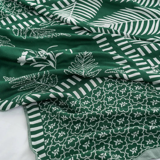 Bamboo Fiber Summer Blanket with Floral Design Kia Day Design