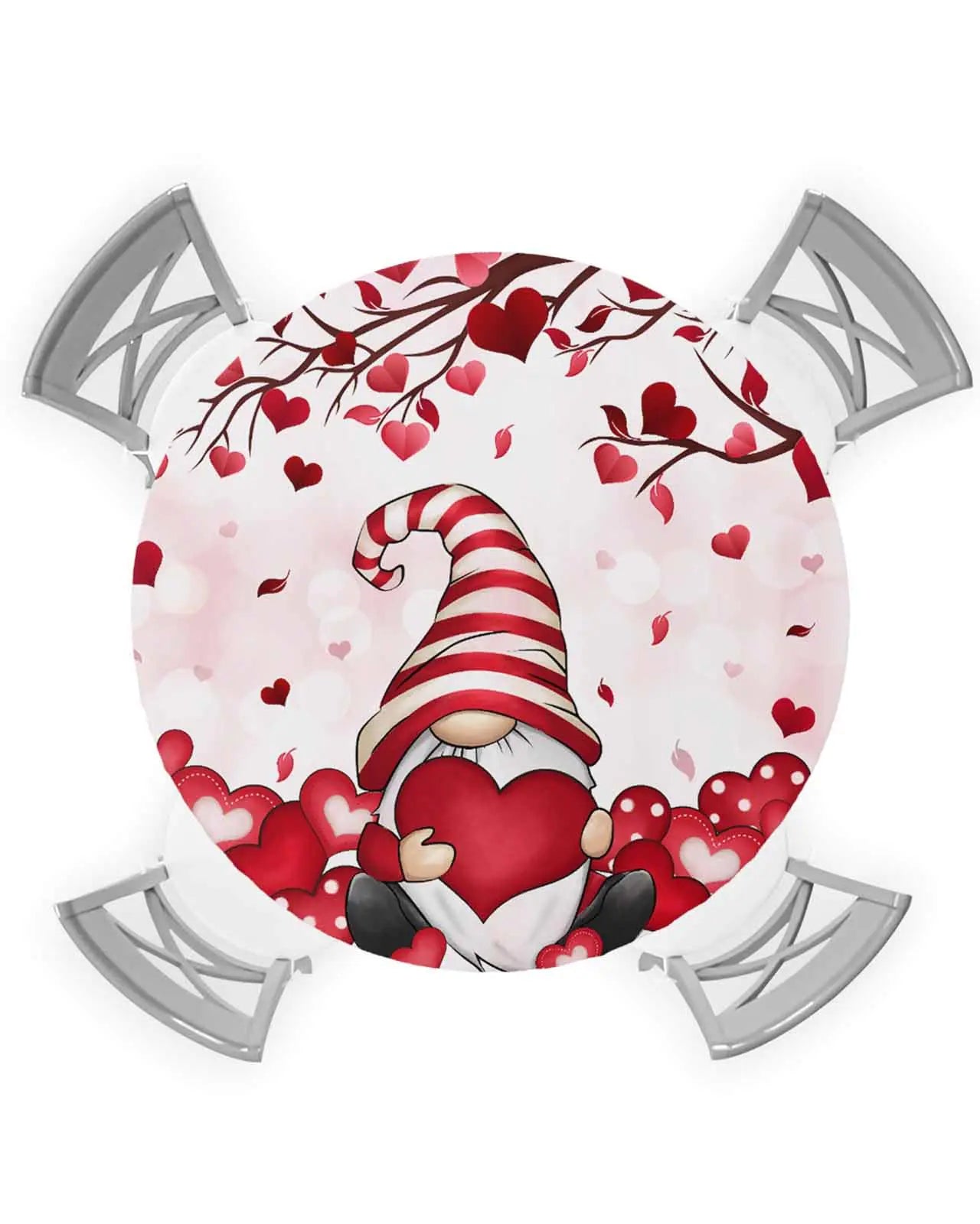 SEVENBABU Valentines Day Round Table Cover - - table cloth