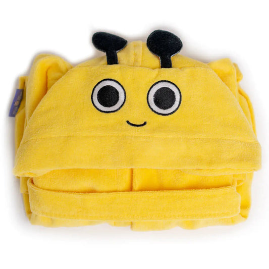 Milk and Moo Buzzy Bee Velvet Hooded Bathrobe - Kia Day Design