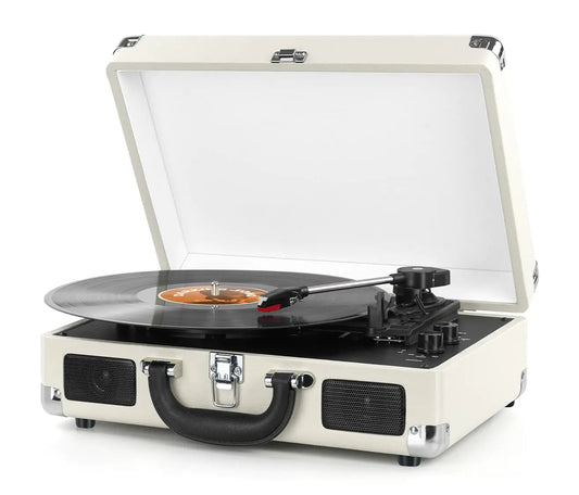 3 Speed Turntable Record Player with Built-in Stereo Speakers Supports USB/RCA - Kia Day Design