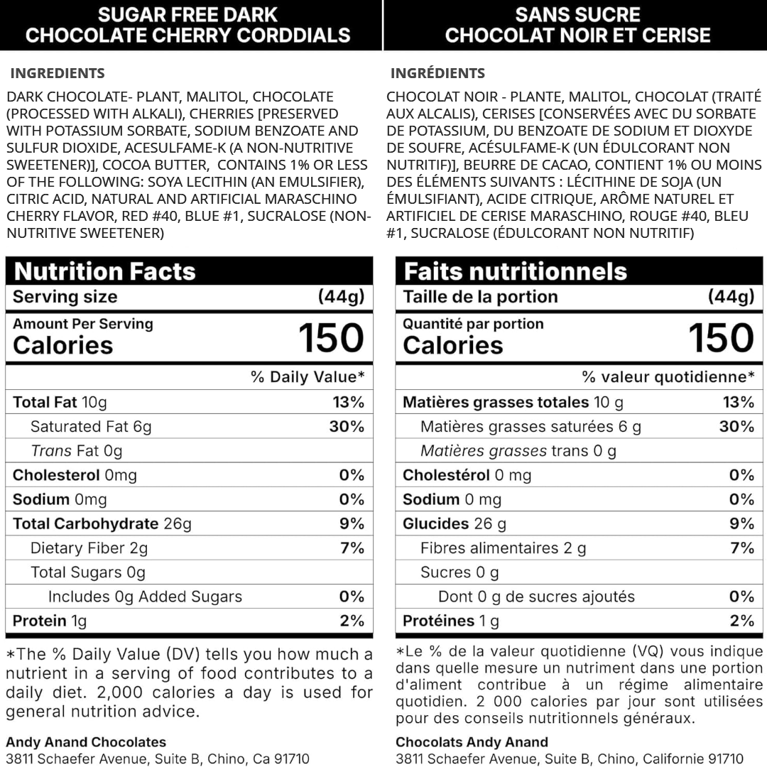 Andy Anand Belgian Dark Chocolate Cherry Cordials, 48 pc – Vegan Gift Box, Rich Liquid Center, 60% Cocoa Butter, Birthday & Valentine's Gift - - Food & Beverages > Desserts & Sweets > Chocolate