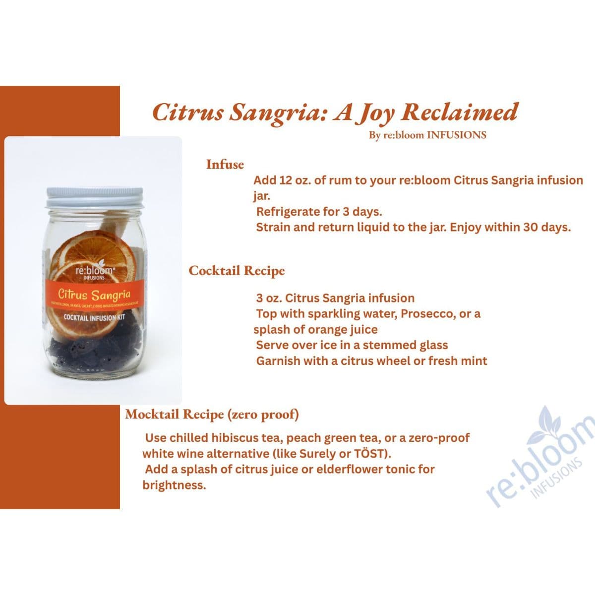 Citrus Sangria Cocktail Infusion Kit - -