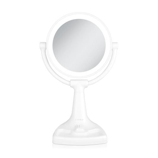 Zadro 11" Fluorescent Lighted Makeup Mirror with 10X/1X Magnification and Tray - - Mirror