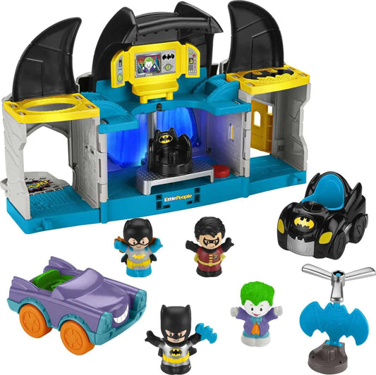 Fisher-Price Little People DC Super Friends Toddler Toy Deluxe Batcave Playset with Batman - Kia Day Design