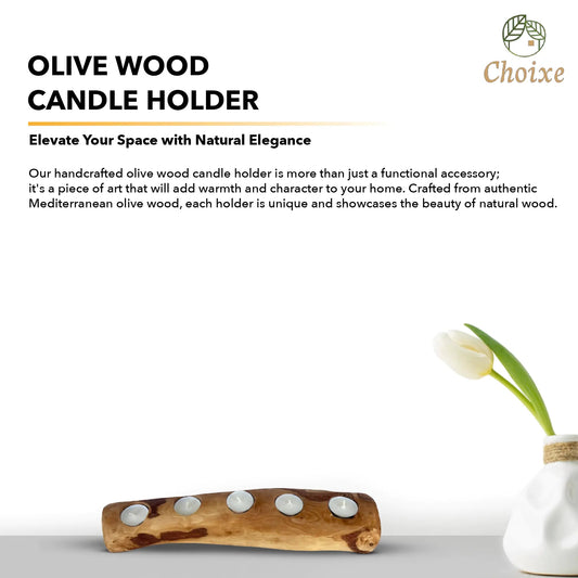 Olive Wood Candle Holder - Kia Day Design