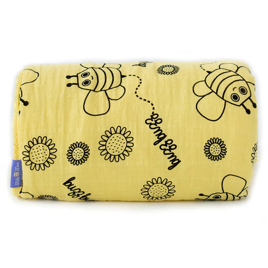 Milk and Moo Buzzy Bee Baby Muslin Fiber Filled Blanket - Kia Day Design
