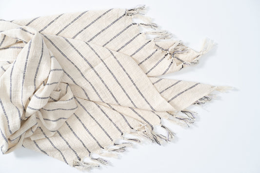 Firuze Cotton Linen Towel - - Towels