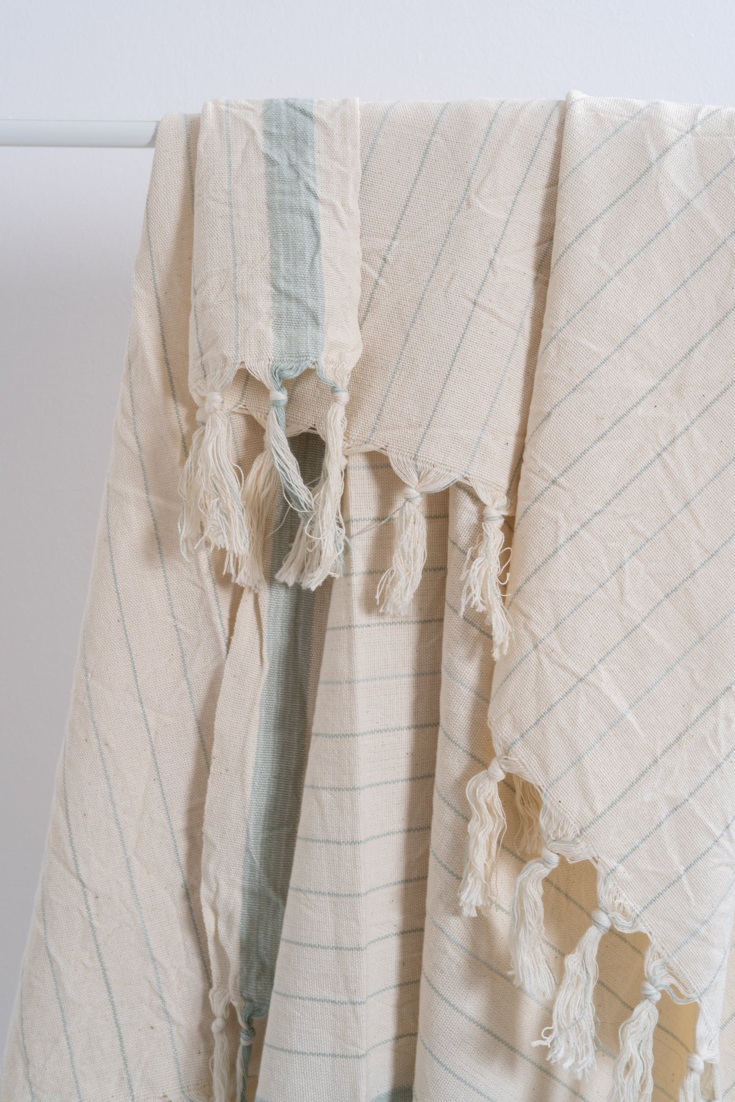 Drama Blue Cotton Linen Towel - - Towels