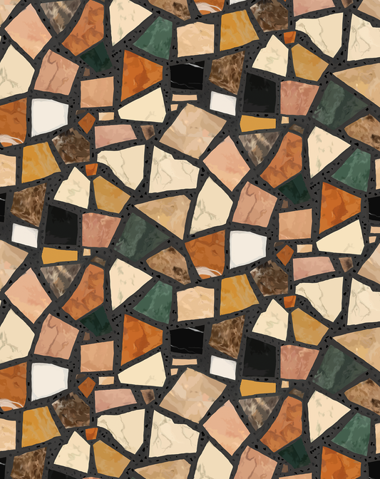 Dolce Terrazzo Wallpaper Black - LUXE Peel & Stick - Wallpaper