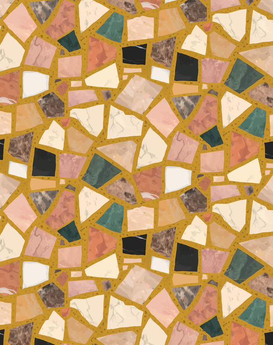 Dolce Terrazzo Wallpaper Mustard - LUXE Peel & Stick - Wallpaper