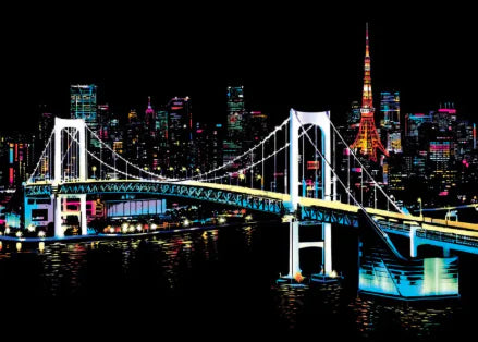 City Night Scratch Painting - 2 style 40.5x28.5cm - art paper