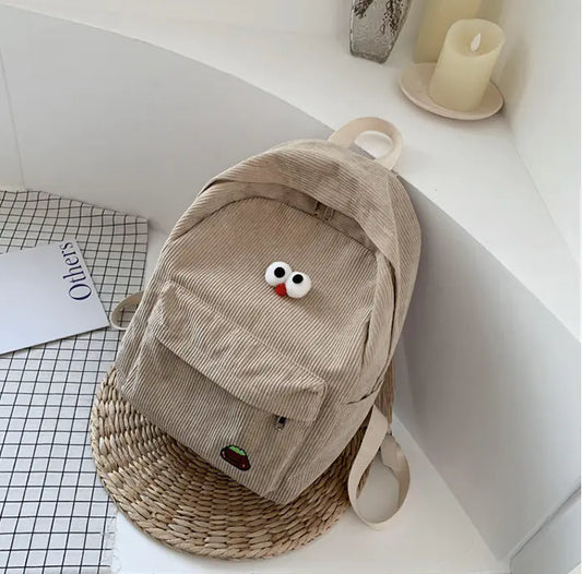 Corduroy Backpacks - Khaki - backpack