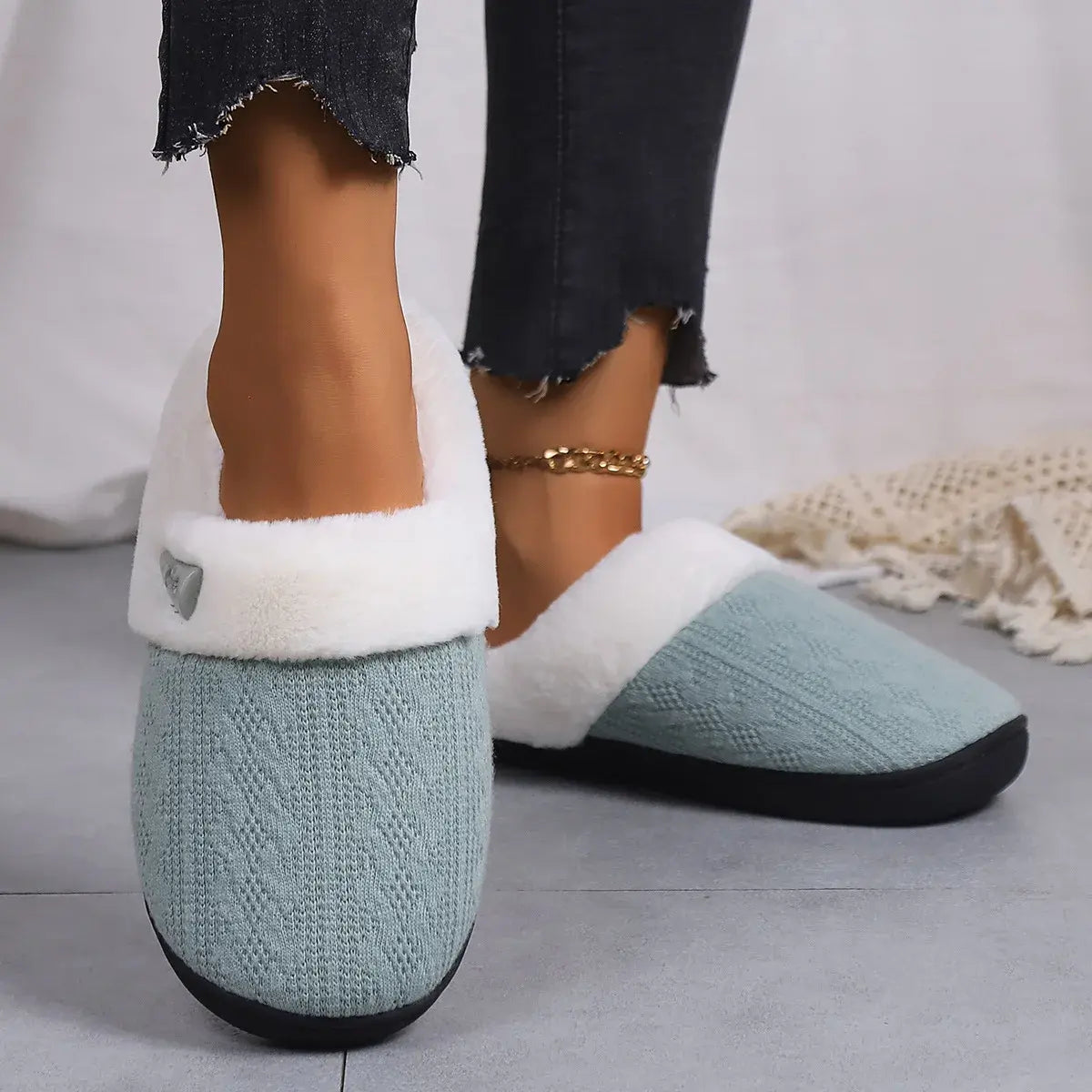 Winter Furry Slippers Indoor Outdoor Fluffy Suede Kia Day Design