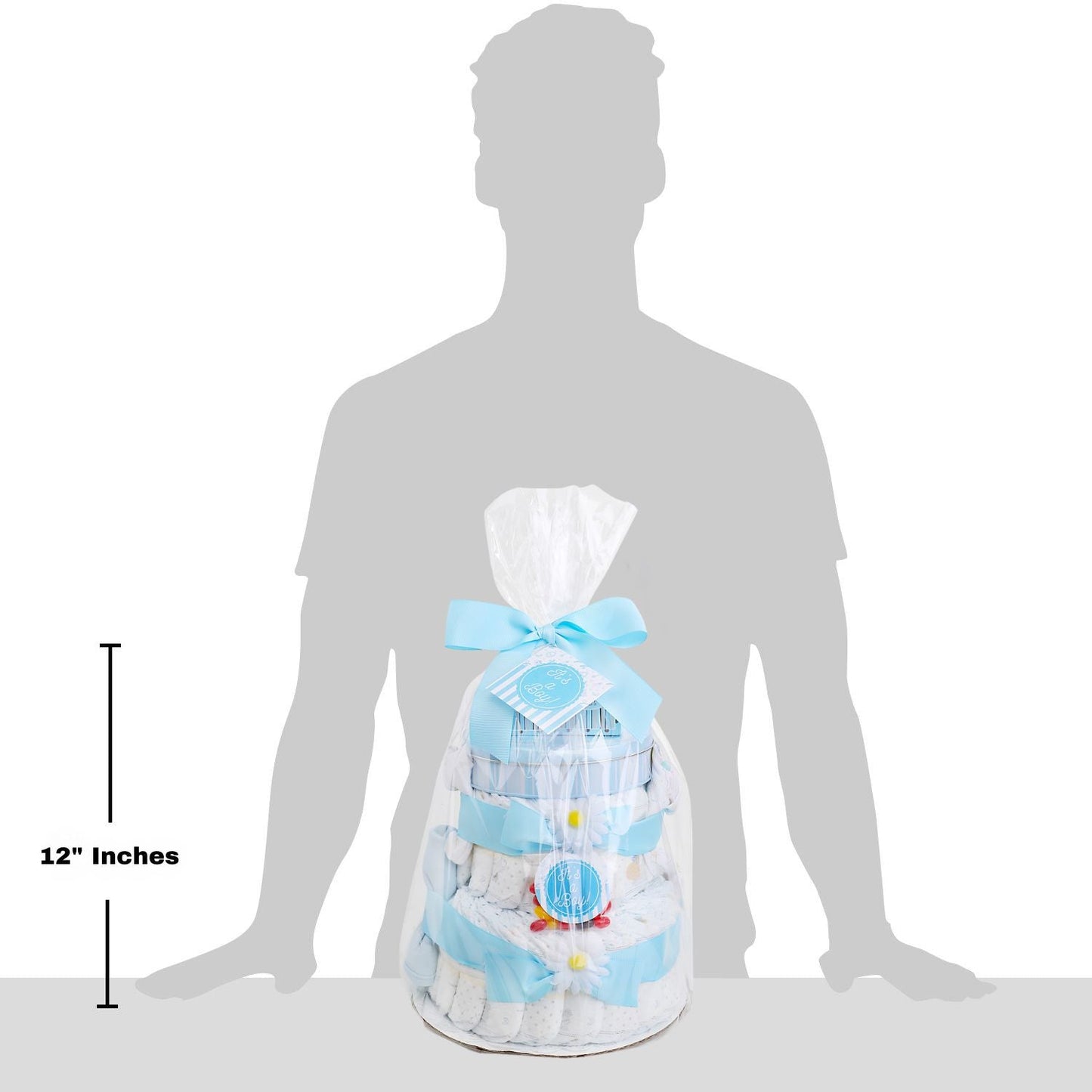 Blue Two- Tier Diaper Cake- Alder Creek Gift Baskets- {{Product type}}