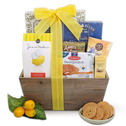 Lemon Breeze Cookies and Tea Summer Gift Tote - - Gift Baskets
