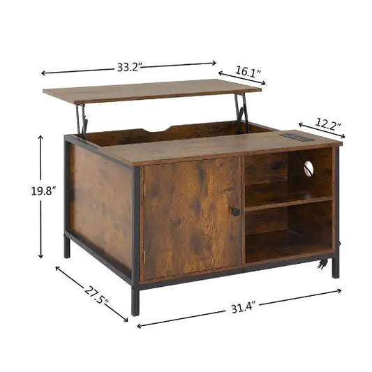 Height-adjustable Coffee Table with Hidden Compartments - Kia Day Design