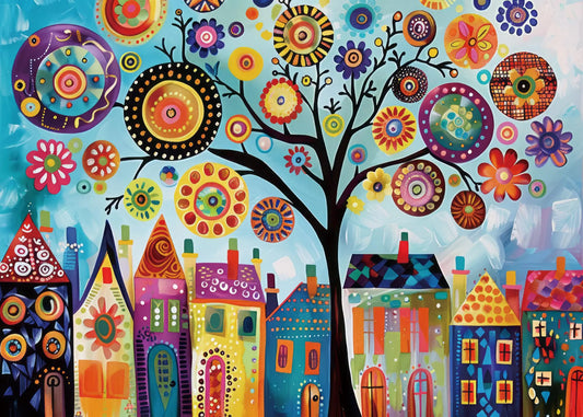 Tree of Life Puzzles for Adults 1000 Pieces Colorful Jigsaw Puzzle Art Puzzles as Home Decor - Kia Day Design