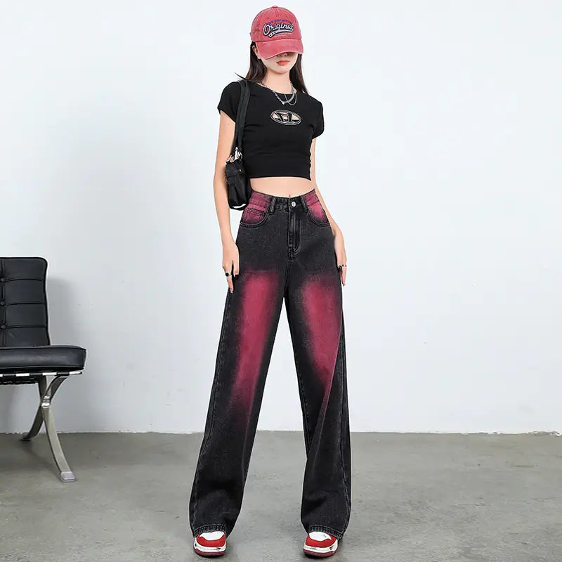 Retro Gradient High Waist Jeans - - Women's Fashion - Women's Clothing - Bottoms - Jeans