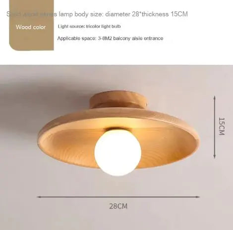 Round Wooden Ceiling Light