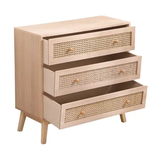 3-Drawer Rattan Storage Cabinet - Kia Day Design