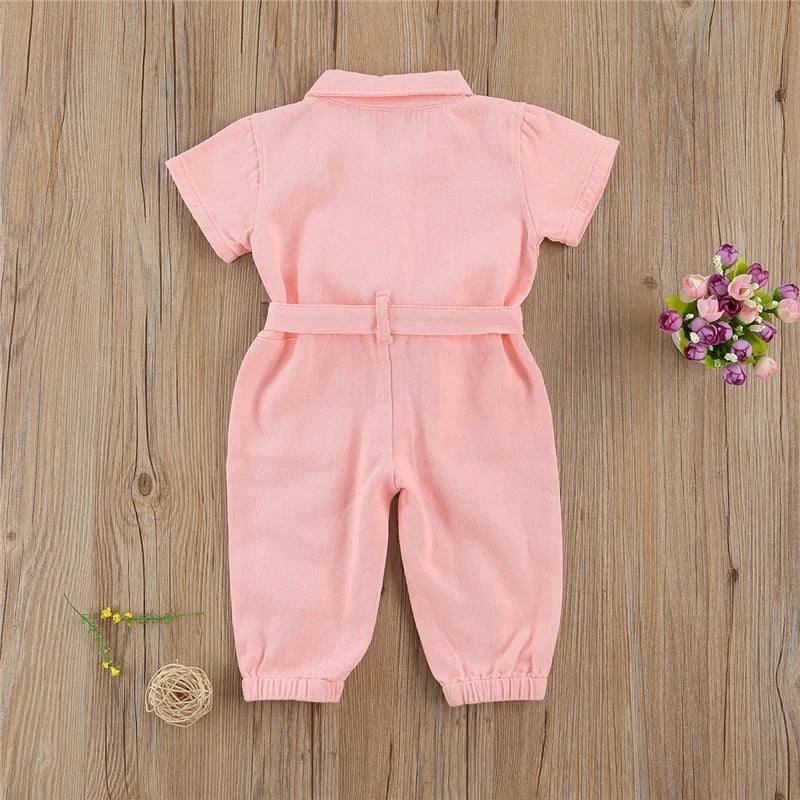 Infant Kids Baby Girls Denim Jumpsuit Kia Day Design