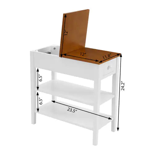 White 2-Tone Coffee Table with USB Charging Port - Kia Day Design