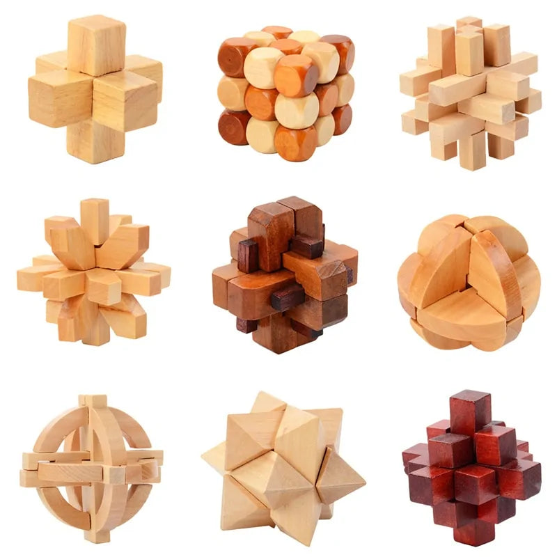 3D Wooden Brain Teaser Game - Kia Day Design
